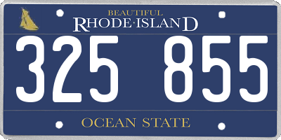 RI license plate 325855