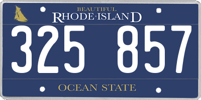 RI license plate 325857