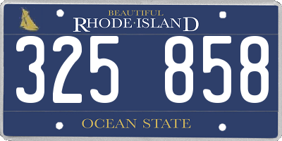 RI license plate 325858