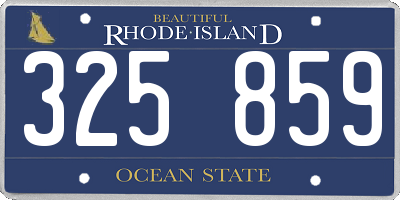 RI license plate 325859