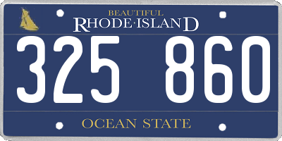 RI license plate 325860