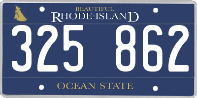 RI license plate 325862