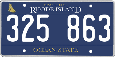 RI license plate 325863