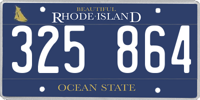 RI license plate 325864
