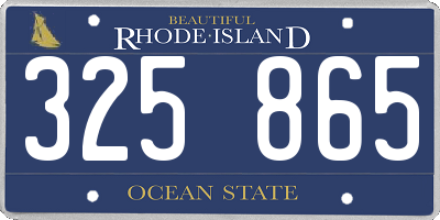 RI license plate 325865