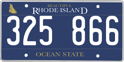 RI license plate 325866