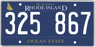 RI license plate 325867