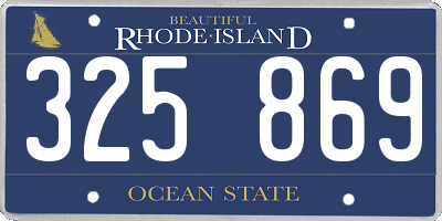 RI license plate 325869