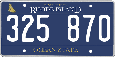 RI license plate 325870