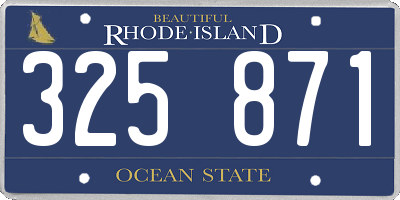RI license plate 325871