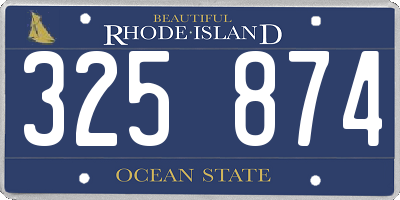 RI license plate 325874