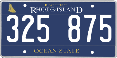 RI license plate 325875