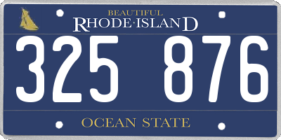 RI license plate 325876