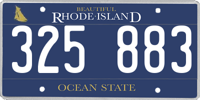 RI license plate 325883