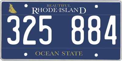 RI license plate 325884