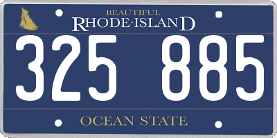 RI license plate 325885