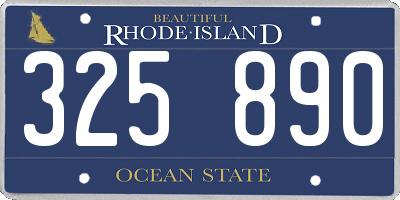 RI license plate 325890