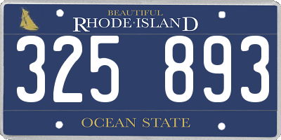 RI license plate 325893