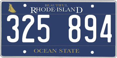 RI license plate 325894