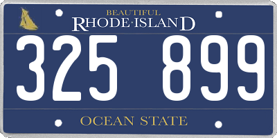 RI license plate 325899