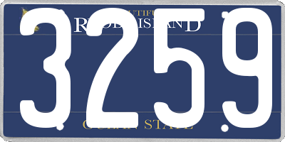 RI license plate 3259