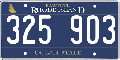 RI license plate 325903
