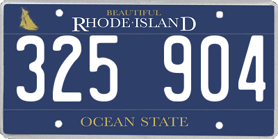 RI license plate 325904