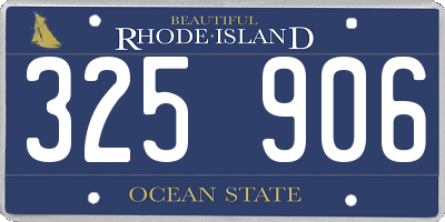 RI license plate 325906