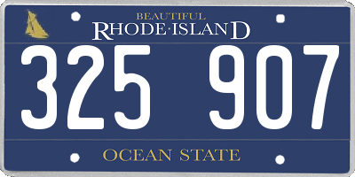 RI license plate 325907