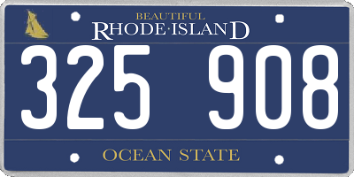 RI license plate 325908