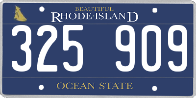 RI license plate 325909