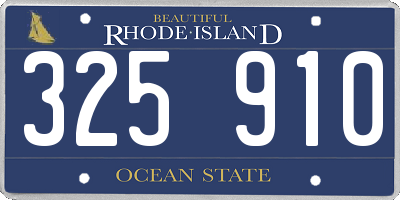 RI license plate 325910