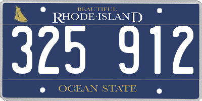 RI license plate 325912
