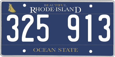RI license plate 325913