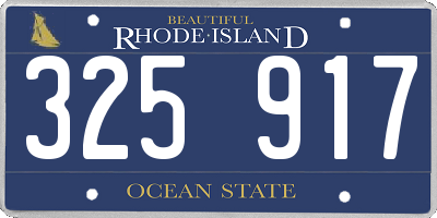 RI license plate 325917