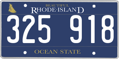 RI license plate 325918