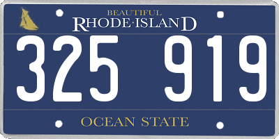 RI license plate 325919