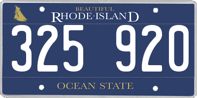 RI license plate 325920