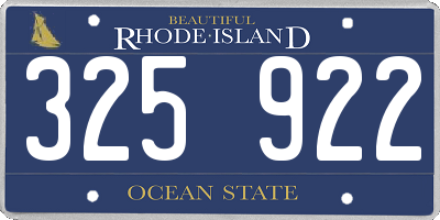 RI license plate 325922
