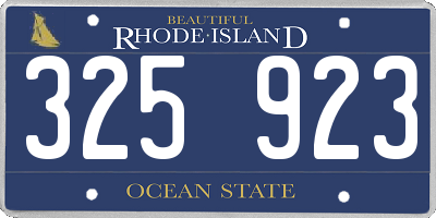 RI license plate 325923