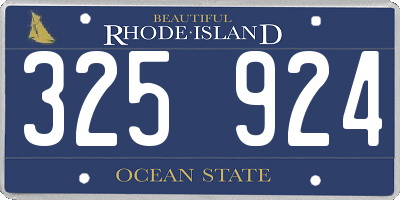 RI license plate 325924