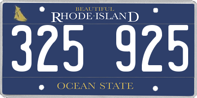 RI license plate 325925