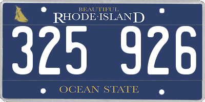 RI license plate 325926