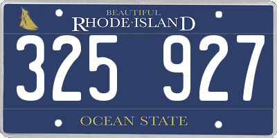 RI license plate 325927