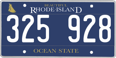 RI license plate 325928