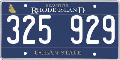 RI license plate 325929
