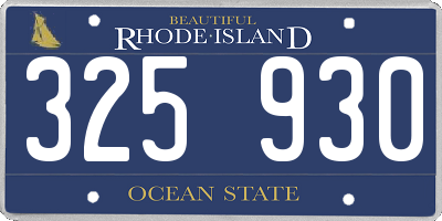 RI license plate 325930