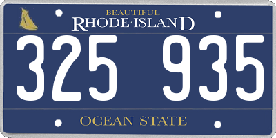 RI license plate 325935