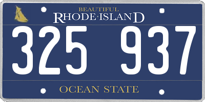 RI license plate 325937
