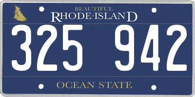 RI license plate 325942